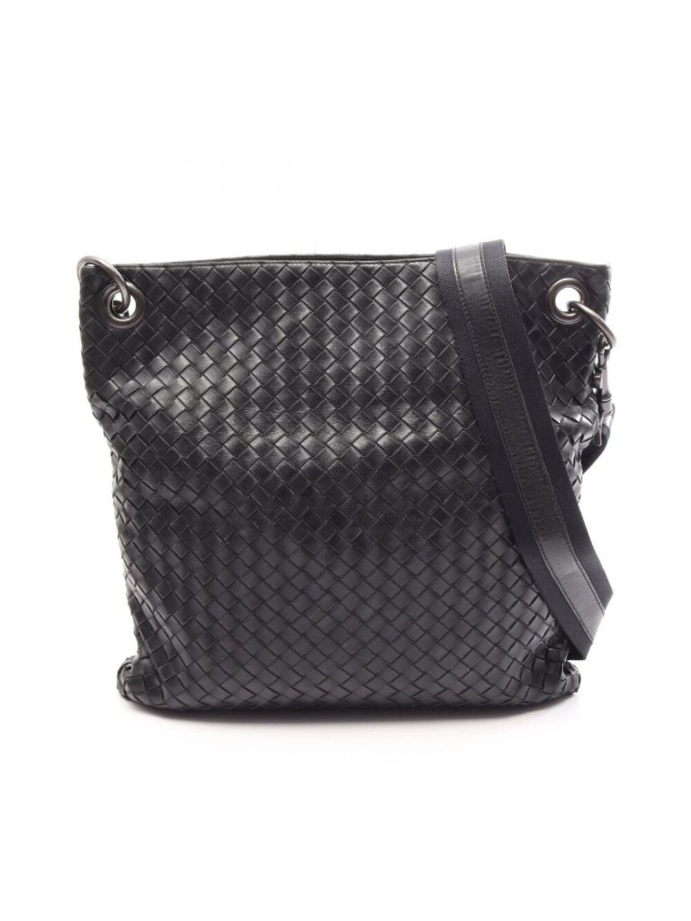 Bottega Veneta Shoulder Bag Intrecciato Black Leather